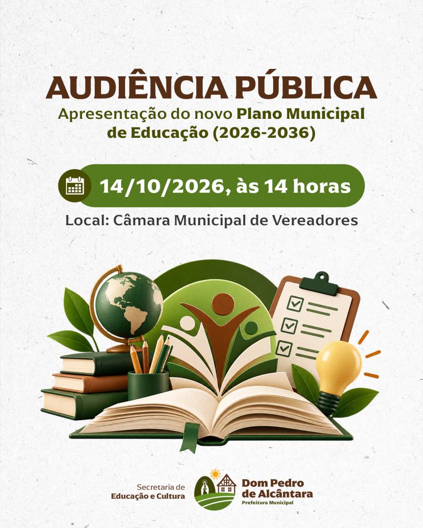 Audiência pública debaterá os rumos da educação municipal para a próxima década. (Foto: Prefeitura Municipal de Dom Pedro de Alcântara)
