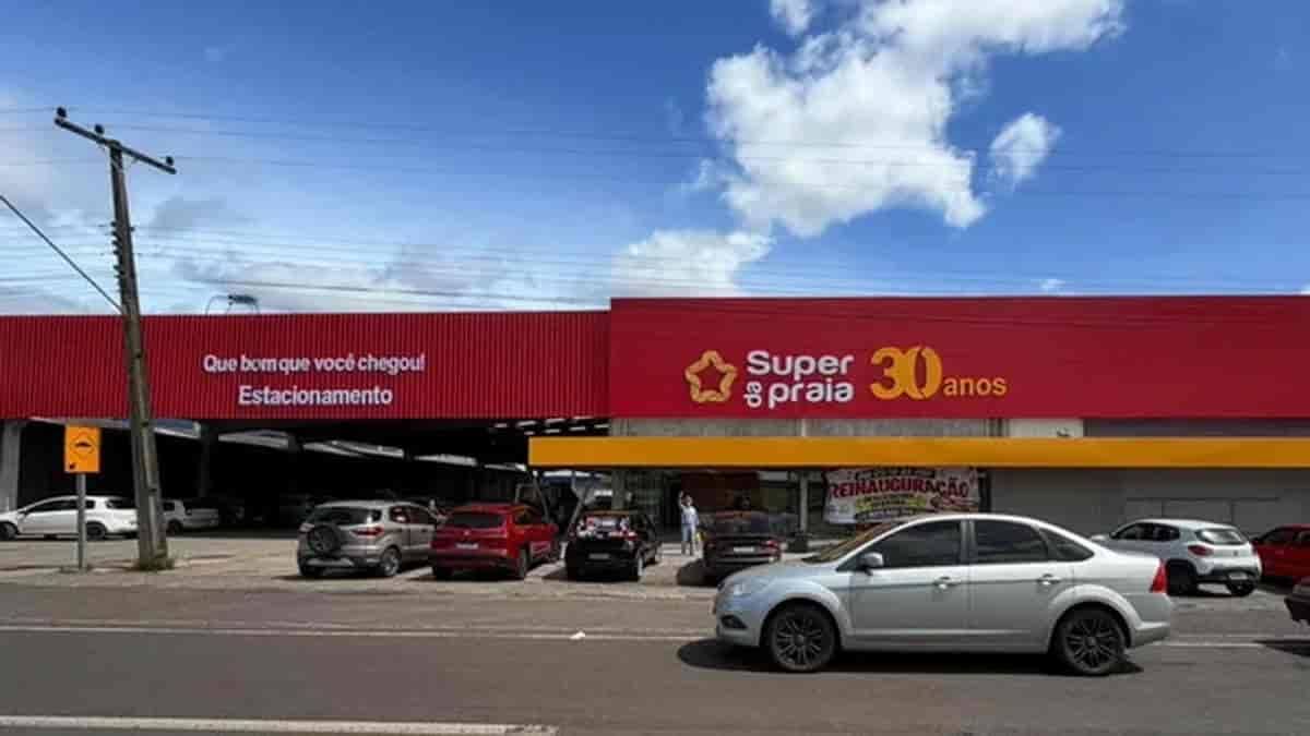 Fachada da unidade do Super da Praia em Terra de Areia após a conclusão das obras de ampliação. (Foto: IA - Meramente ilustrativa)
