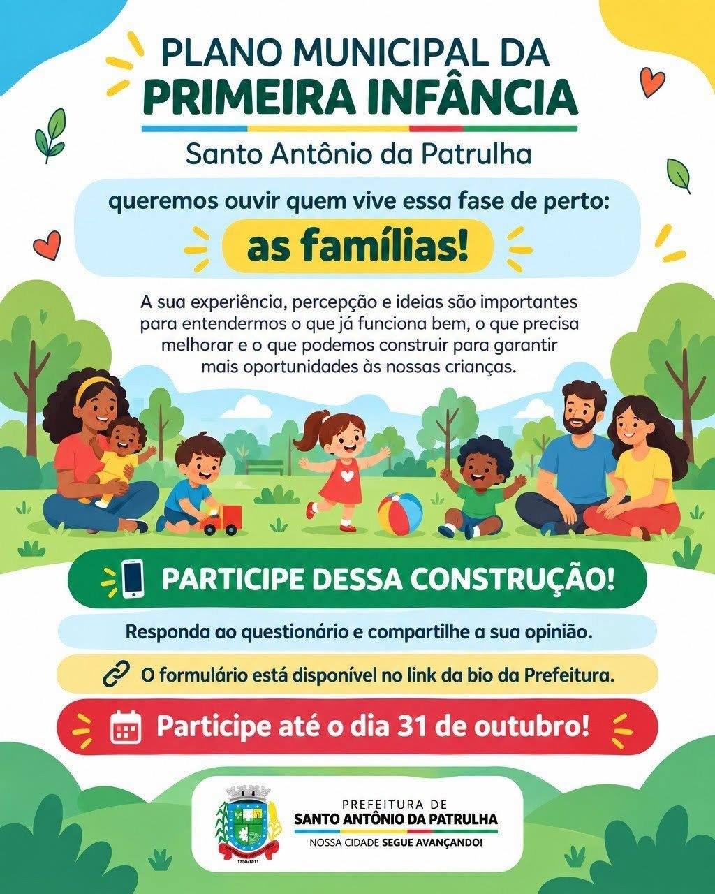 A prefeitura busca identificar pontos de melhoria na oferta de serviços voltados ao desenvolvimento infantil. (Foto: Prefeitura Municipal de Santo Antônio da Patrulha)
