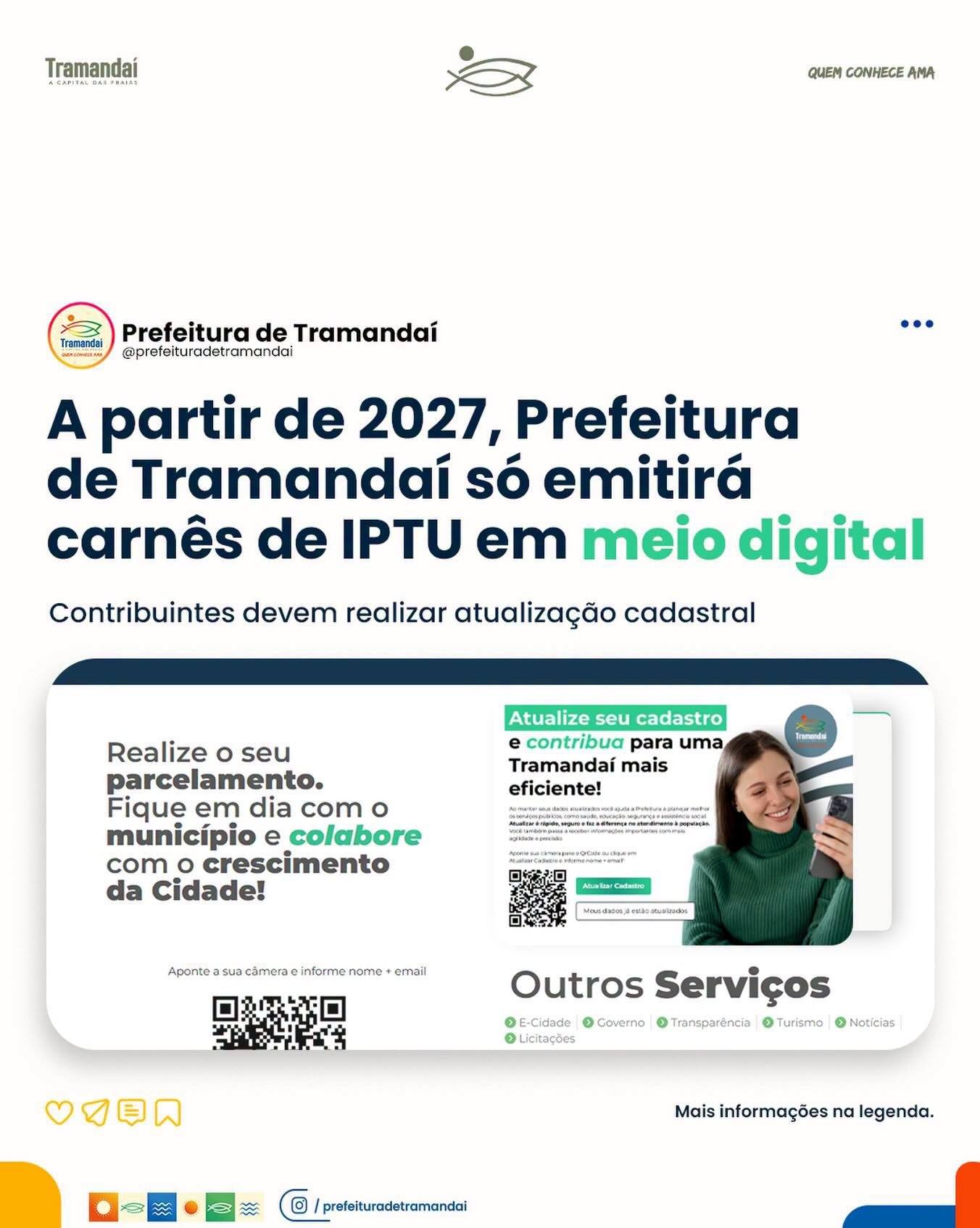 A mudança no formato de cobrança visa modernizar o acesso aos serviços públicos municipais. (Foto: Prefeitura Municipal de Tramandaí)
