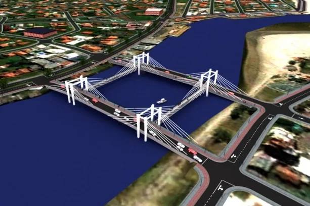Mapa da área de intervenção proposta para a nova travessia sobre o Rio Tramandaí. (Foto: Ascom/Prefeitura de Imbé)