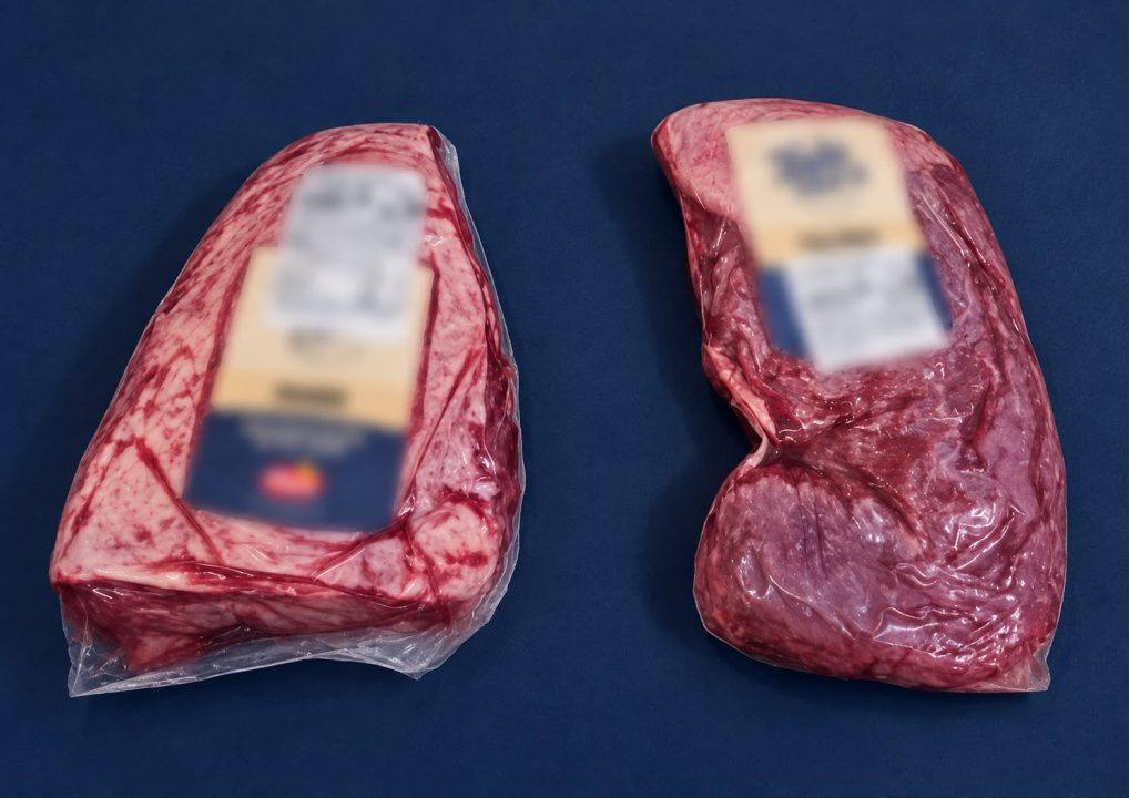 O suspeito foi encaminhado à delegacia após confessar o furto de carnes avaliadas em quase 190 reais (Foto: Polícia Militar/SC)